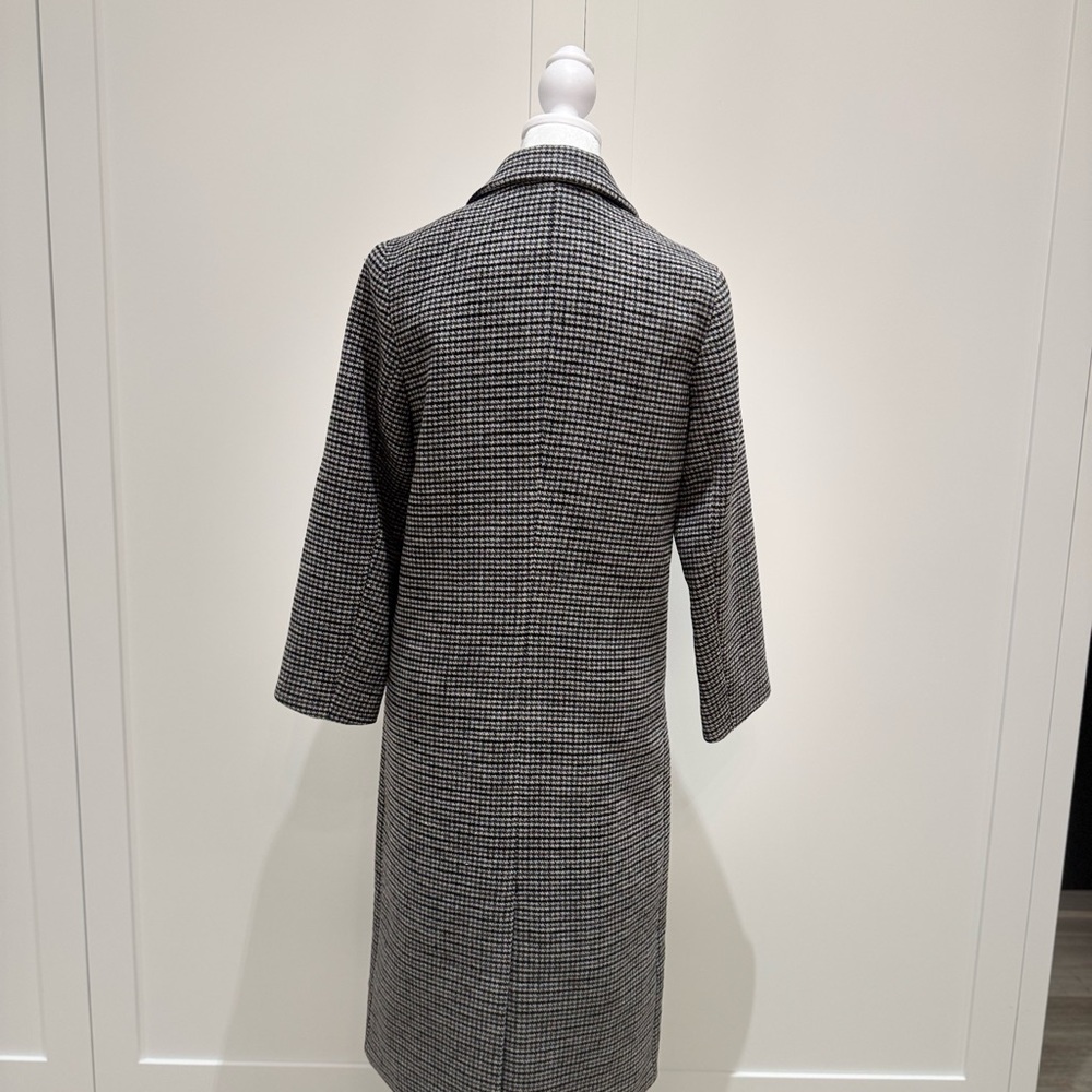 Mango Black and White Checkered Trench Coat - Picture 2 of 8